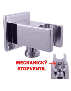 Shower holder with ''stop'' function valve - Barva chrom/kov