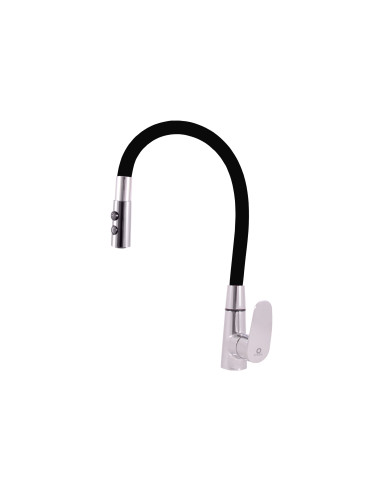 Sink lever mixer AMUR - Barva chrom/černá,Rozměr 1/2''
