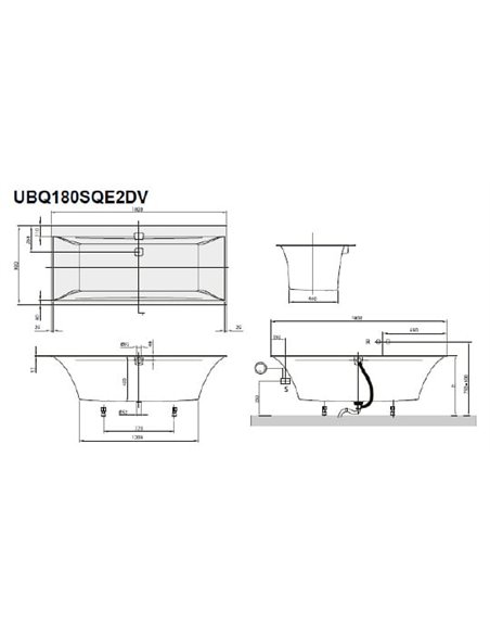 Villeroy & Boch Acrylic Bath Squaro Edge 12 UBQ180SQE2DV-01 - 4