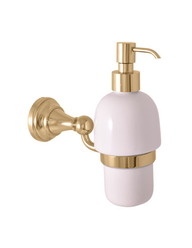 Ceramic soap dispenser gold Bathroom accessory MORAVA RETRO - Barva stará mosaz - 1