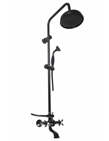 Bath lever mixer with shower head and hand shower MORAVA RETRO BLACK MATT - Barva černá matná,Rozměr 150 mm