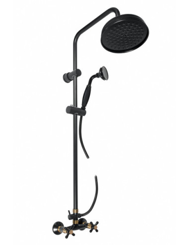MORAVA RETRO Shower lever set - Barva černá matná/stará mosaz,Rozměr 100 mm