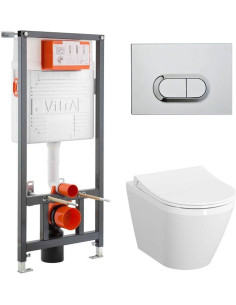 Vitra Integra wc komplekt, paigaldusraam V12, 1120/1270 x 500mm, paak 3/6L, WC pott Integra compact, SC kaas - 1