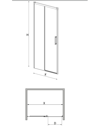 Radaway dušiuks Idea DWJ, must, vasakpoolne (eritellimus) - 1