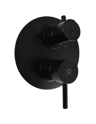 Built-in bath and shower lever mixer with 3 jet with switch SEINA BLACK - Barva černá matná