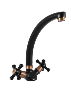 Sink mixer tap MORAVA RETRO BLACK MATT/BRONZE - Barva...