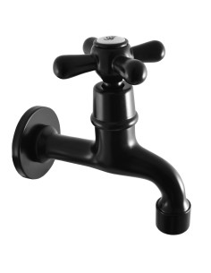 Wall-mounted one water tap  MORAVA RETRO BLACK MATT -...