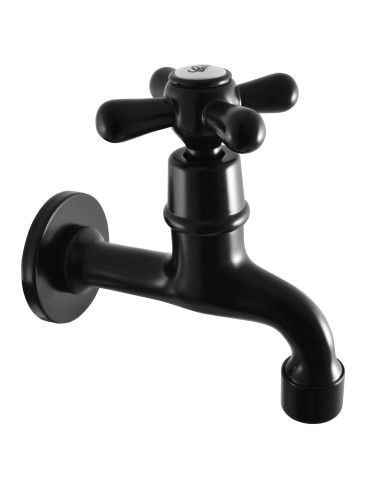 Wall-mounted one water tap  MORAVA RETRO BLACK MATT - Barva černá matná