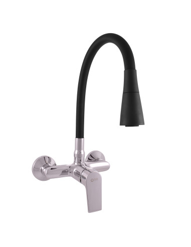 COLORADO Sink lever mixer with flexible spout - Barva chrom/černá,Rozměr 150 mm