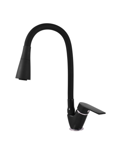 COLORADO Sink lever mixer with flexible spout BLACK MATT/CHROME - Barva černá matná/chrom,Rozměr 3/8''