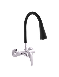 Sink lever mixer with flexible spout and shower - Barva...