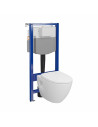 SET C35: AQUA 50 MECH QF WC FRAME + MODUO PLUS CLEANON OVAL WALL HUNG BOWL WITH TOILET SEAT - 1