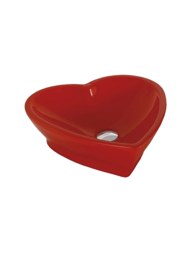 worktop washbasin Love, red - 2