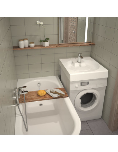 PAA Claro Grande sink can be installed above the washing machine, white 60x75x10cm - 6