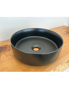 Washbasin Lavita Merida Slim Black 37x37x12cm, round Z223MB - 6