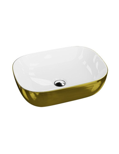 Ceramic sink 46x32.5x13.5cm Lavita Costa gold/white - 8