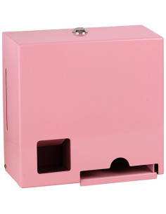 Tampon and pad dispenser, stainless steel, pink