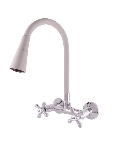 Wall mounted sink lever mixer MORAVA CHROME - Barva chrom/šedá,Rozměr 150 mm