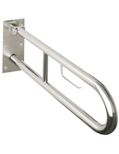 HELP: Folding grab bar in U shape with TP holder 813 mm, stainless steel, matt, without cover