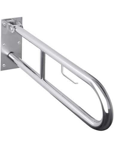 HELP: Folding grab bar in U shape with TP holder 900 mm, stainless steel, polish, without cover