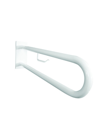 HELP:abutment grab bar in U shape with TP holder 600 mm, white, with cover