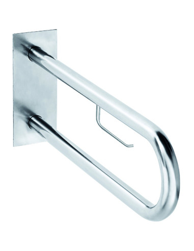 HELP: Grab bar in U shape with TP holder 750 mm, stainless steel, polished, with cover