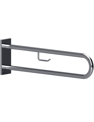 HELP: Grab bar in U shape with TP holder 850 mm, stainless steel, polished, with cover