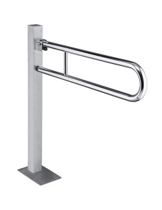 HELP: Folding grab bar ground mounted 750 mm, stainless steel, polish, without cover