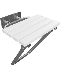 HELP: Reversible shower seat with butteress stand, stainless steel with cover flange