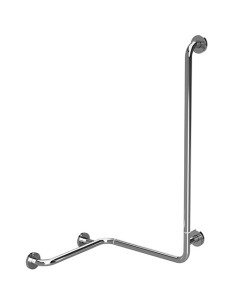 HELP: Foldable shower grab bar with vertical support rightward, polished with cover