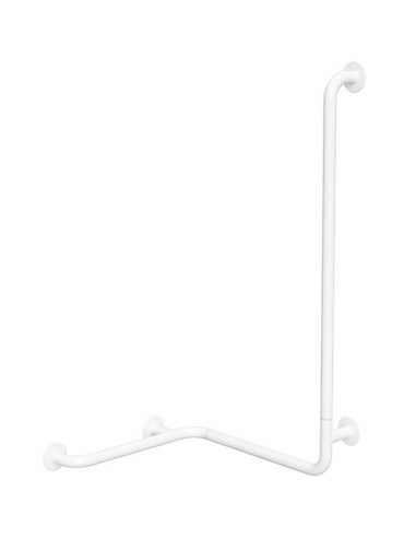 HELP: Foldable shower grab bar with vertical support rightward, white