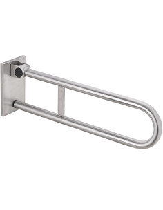 HELP: Removable folding grab bar 600 mm, brushed, with cover