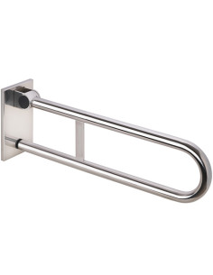 HELP: Removable folding grab bar 600 mm, stainless steel, polish, with cover