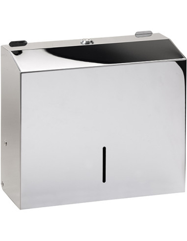 Paper towel dispenser, 265 mm, stainless steel, polished