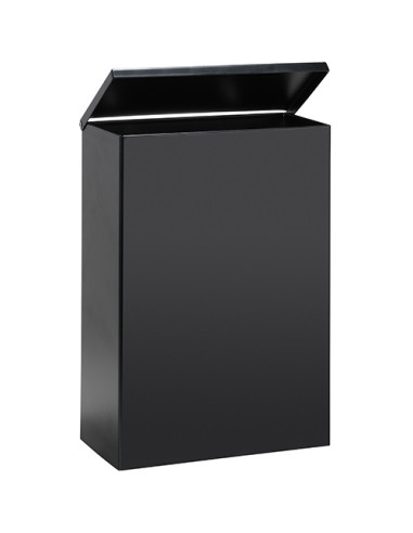 Wall mounted waste bin, 6 l, stainless steel, black