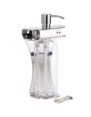 Soap dispenser with lock, 250 ml, stainless steel/ plastic, polished