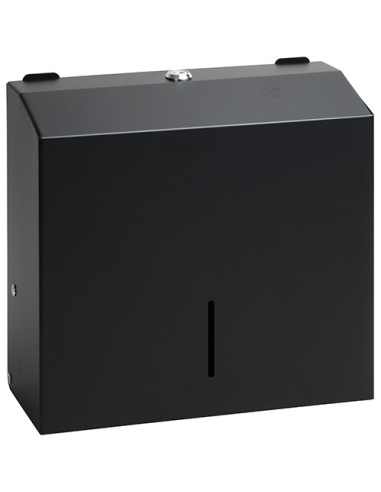 Paper towel dispenser, 260 mm, stainless steel, black