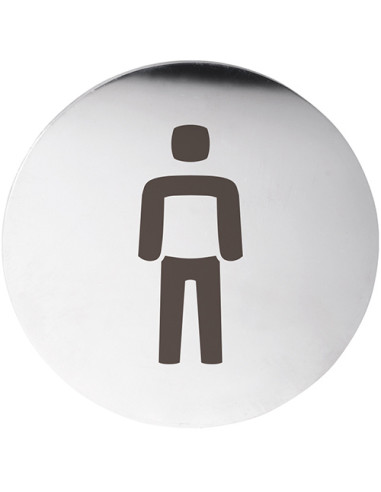 HOME: Pictogram – Men\'s toilet, circle, polished