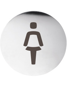 HOME: Pictogram – Ladies\' toilet, circle, polished