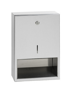 Paper towel dispenser open, stainless steel, matt