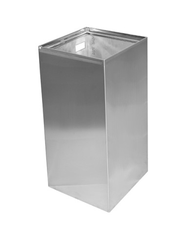 Wall mounted waste bin, 75 l, stainless steel, matt