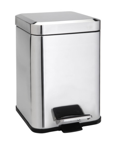 Waste bin, 6 l, stainless steel, polished