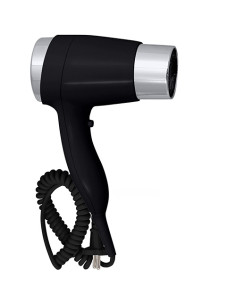 Hair dryer without holder, spiral cable, black