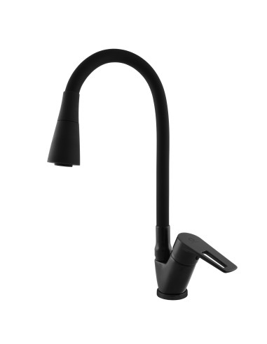 Sink lever mixer with flexible spout COLORADO BLACK MATT - Barva černá matná,Rozměr 3/8''