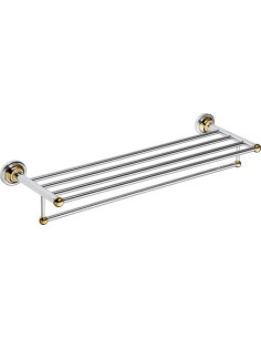 RETRO gold/chrome: Towel holder with rail, 605 mm