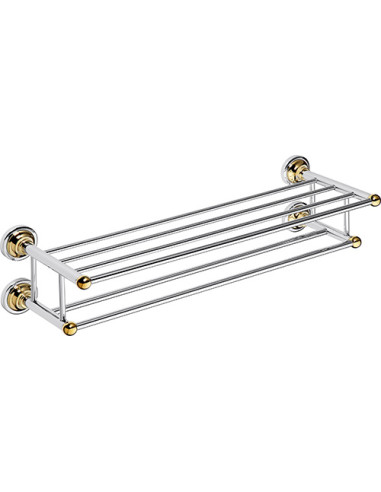 RETRO gold/chrom: Towel rack with rail, 605 mm