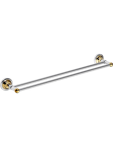 RETRO gold/chrome: Double towel holder, 600 mm