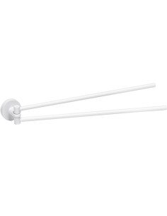 WHITE: Double swing arm towel holder, 420 mm