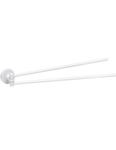 WHITE: Double swing arm towel holder, 420 mm