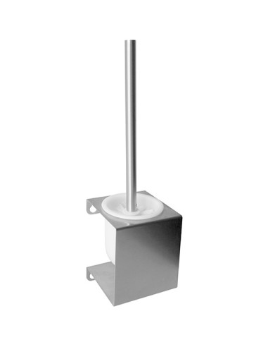 Wall mounted toilet brush holder, stainless steel, matt